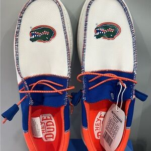 Hey Dude Wally Tri Florida Gators Men Sneakers - White, Blue, and Orange